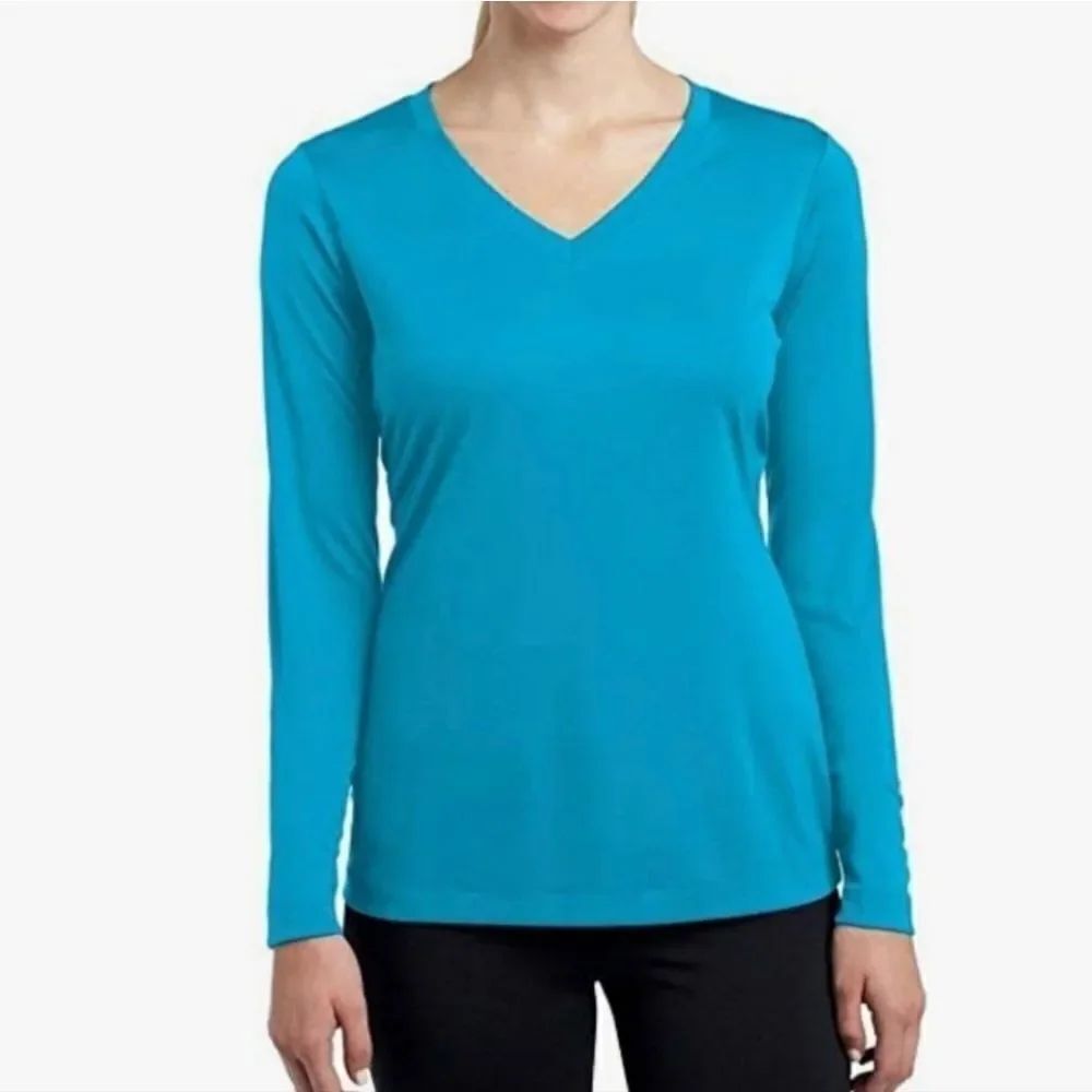 Nike Women's V-neck Aqua DRI-FIT Long Sleeve Top